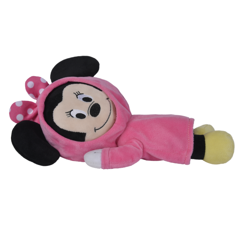Disney Minnie la souris Peluche allongee reversible rose 25 cm